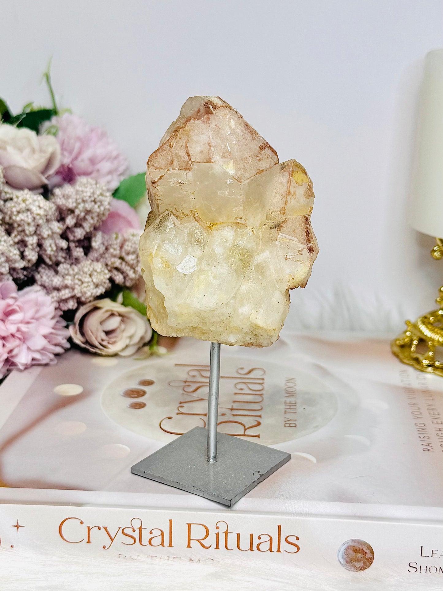 Natural Pink Lithium Cluster on Stand 13cm
