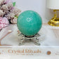 Large Green Aventurine Sphere On Stand 302g