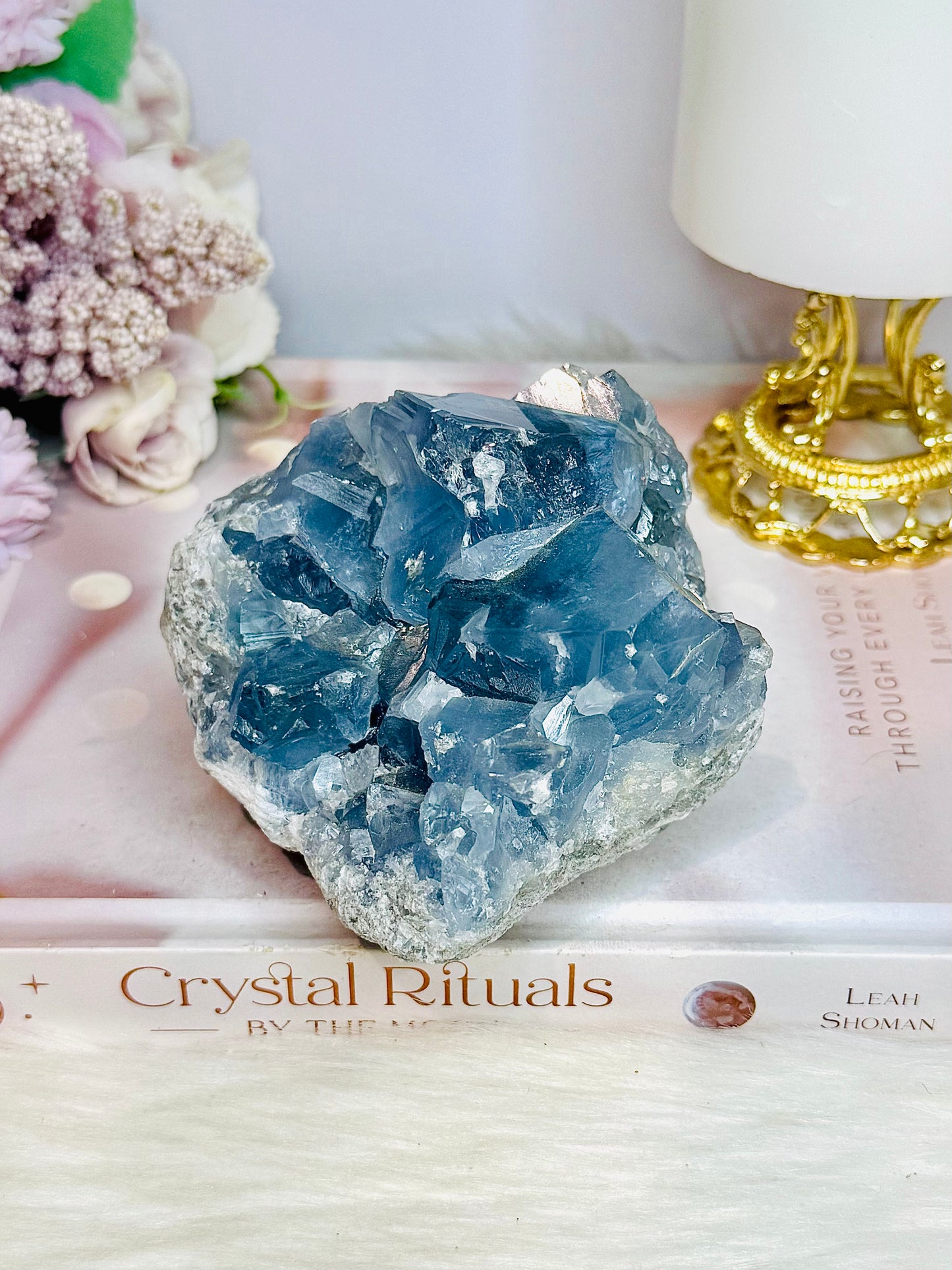 High Grade Natural Blue Celestite Large Freeform 1.12KG