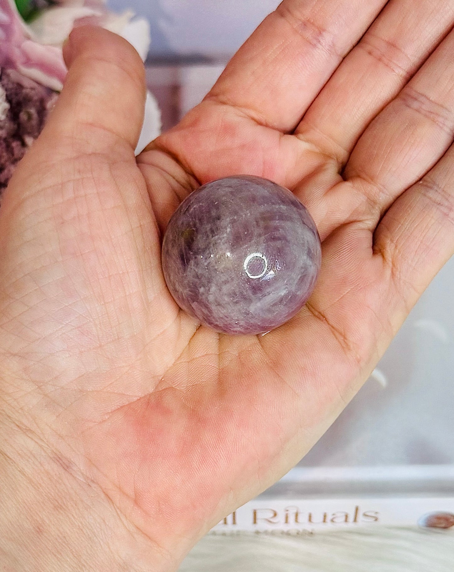 Beautiful Small Lavender Rose Quartz Sphere On Stand 4cm