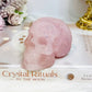 Large Rose Quartz Filigree Skull 8.5cm 407g