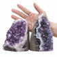 Double Deal ~ Set of 2 Large Amethyst Base Cut Clusters 2.25KG Approx 12cm Tall