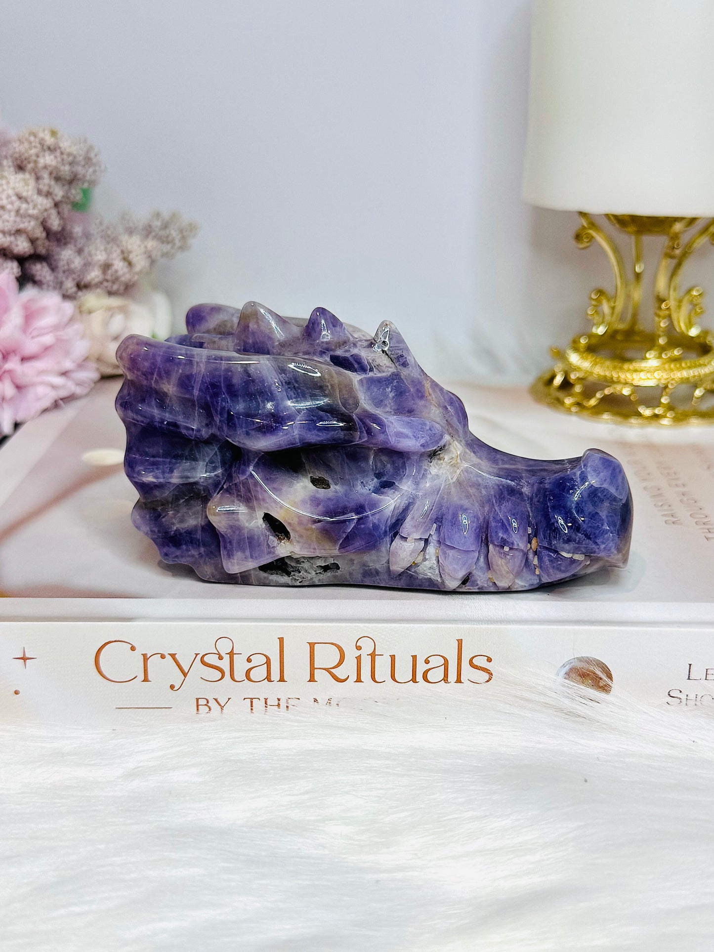 Large Amethyst Carved Dragon Head 11cm