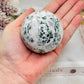 Beautiful Natural 274gram Moss Agate Sphere on Stand with Imperfections