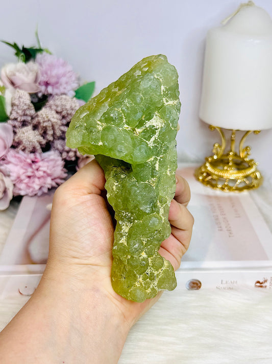 Large Natural Prehnite Freeform Specimen 14cm 379g