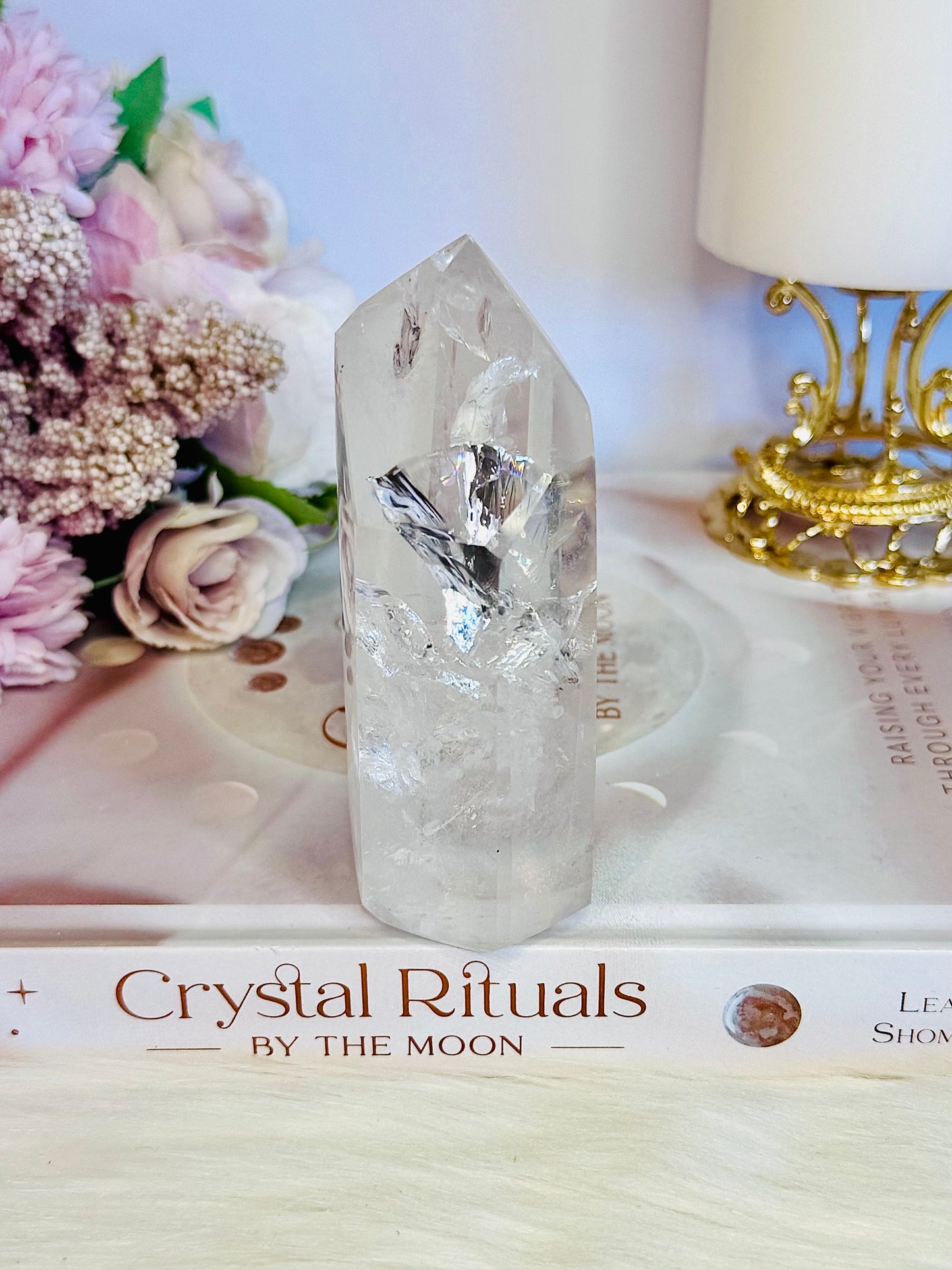 Magical High Grade Clear Quartz Tower 10cm with Stunning Rainbows