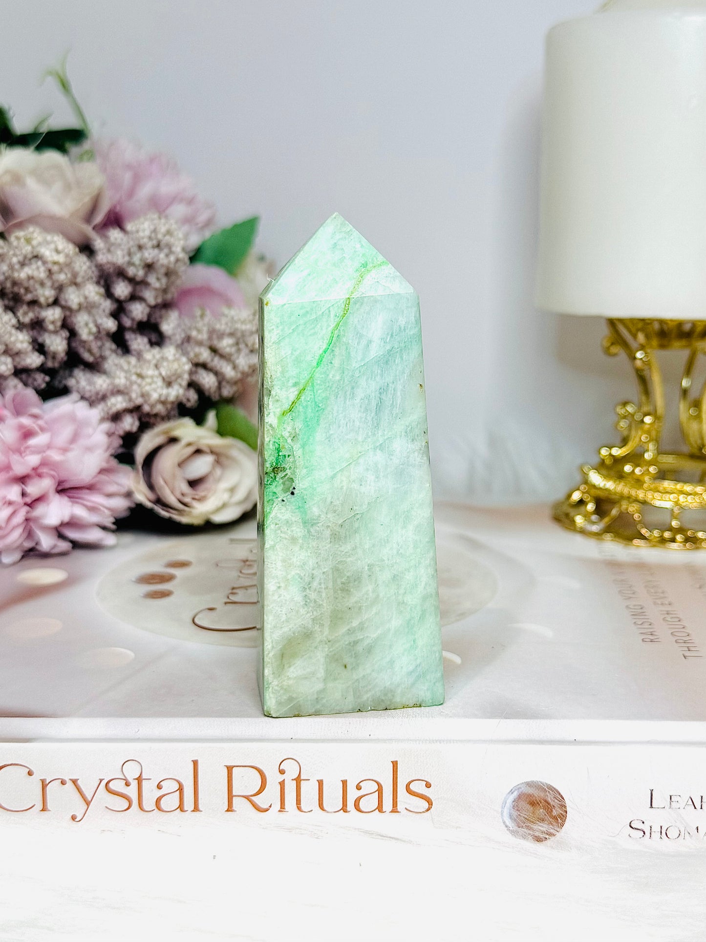 Green Moonstone Tower 9cm