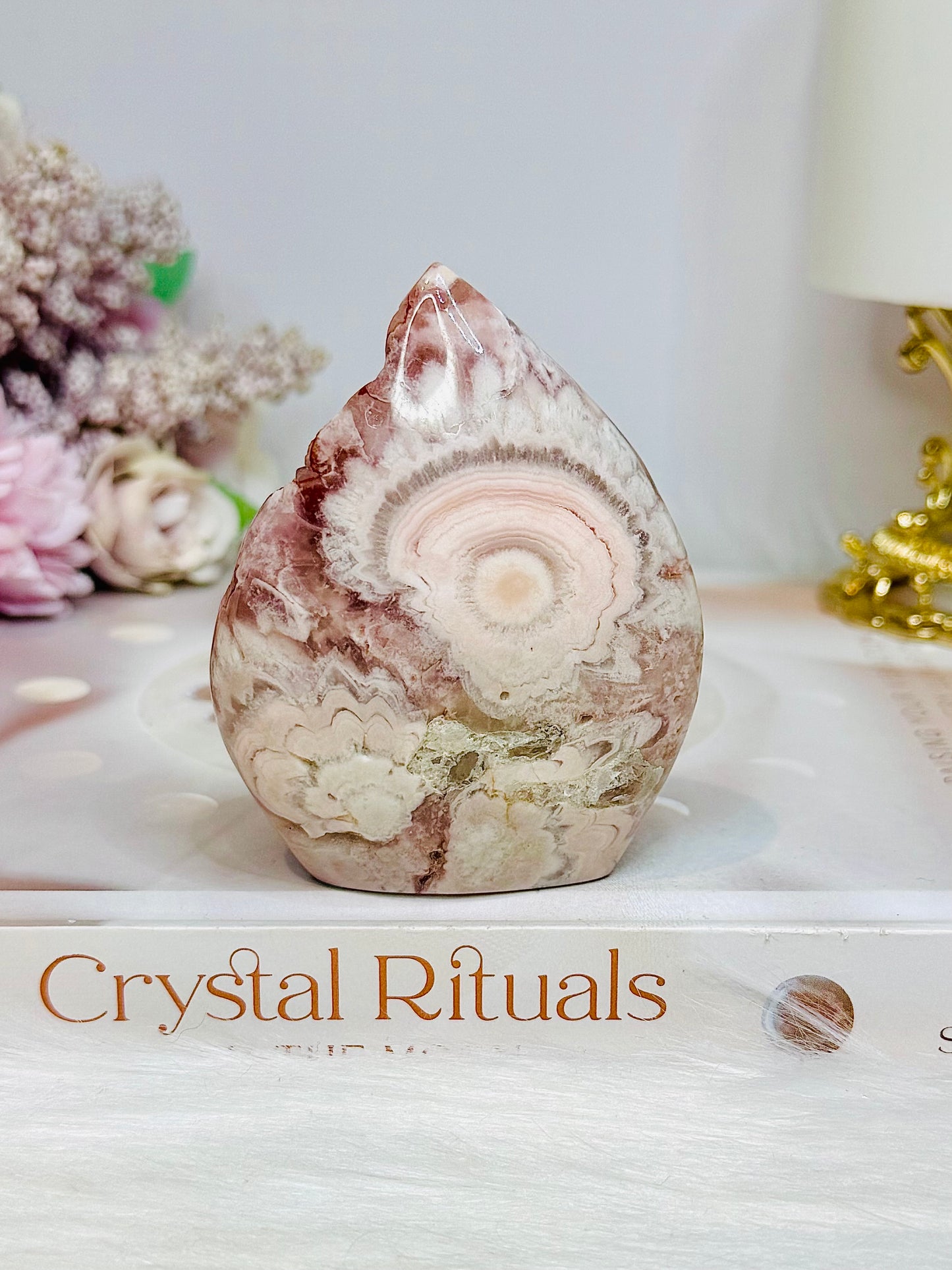 High Grade Druzy Flower Agate Freeform 8cm