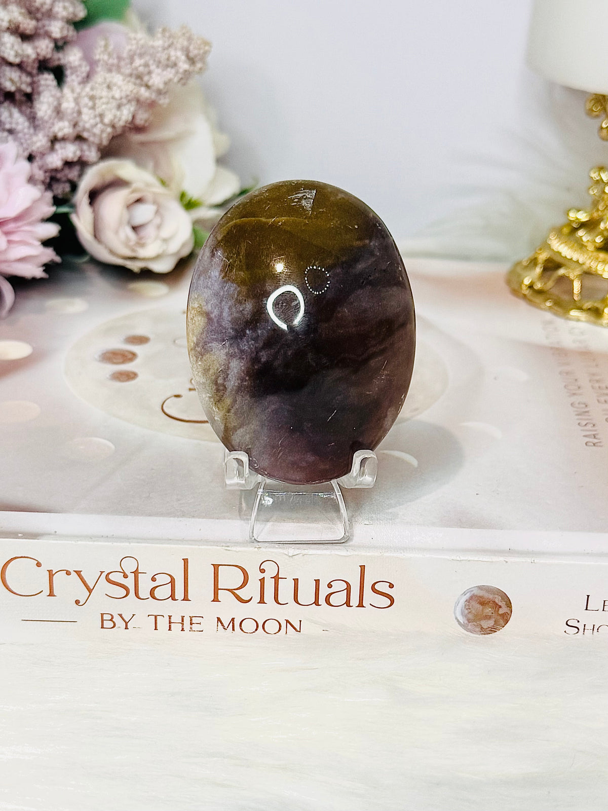 Ocean Jasper Palm Stone (stand is display only)
