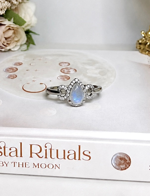 Moonstone Adjustable Ring
