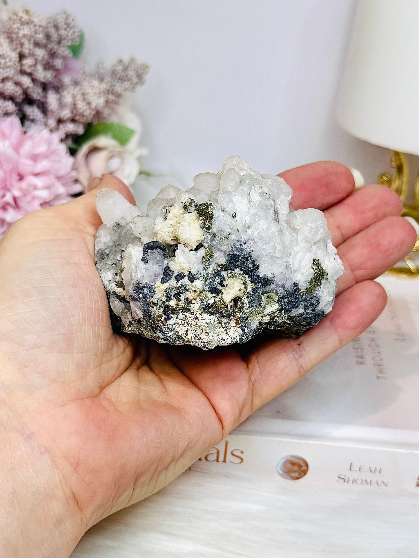 Quartz Cluster in Pyrite 8cm