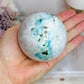 Large Phoenix Stone (Malachite, Chrysocolla, Turquoise) Sphere on Stand 460g