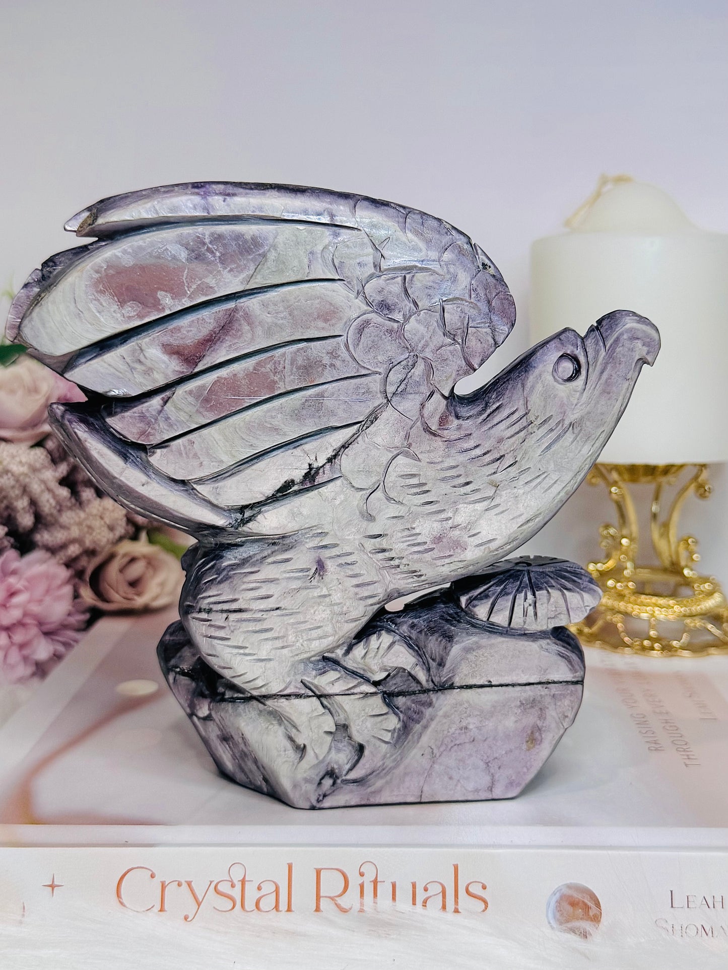 Incredible Large Purple Mica Carved Eagle | Bird 15cm 1KG