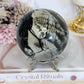 Natural Volcano Agate Druzy Sphere UV Reactive On Stand 607grams
