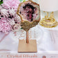 Simply Spectacular Pink Amethyst Druzy Geode on Rose Gold Stand From Brazil 11.5cm