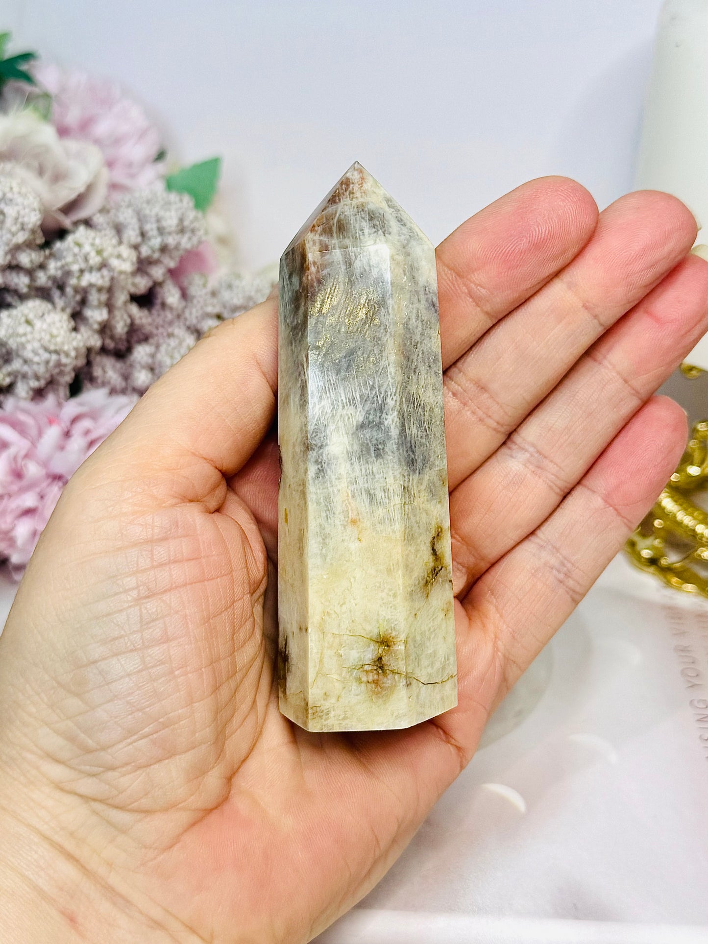 Moonstone Druzy Tower 9cm