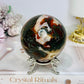 Large Druzy Red Moss Agate Sphere on Stand 510g
