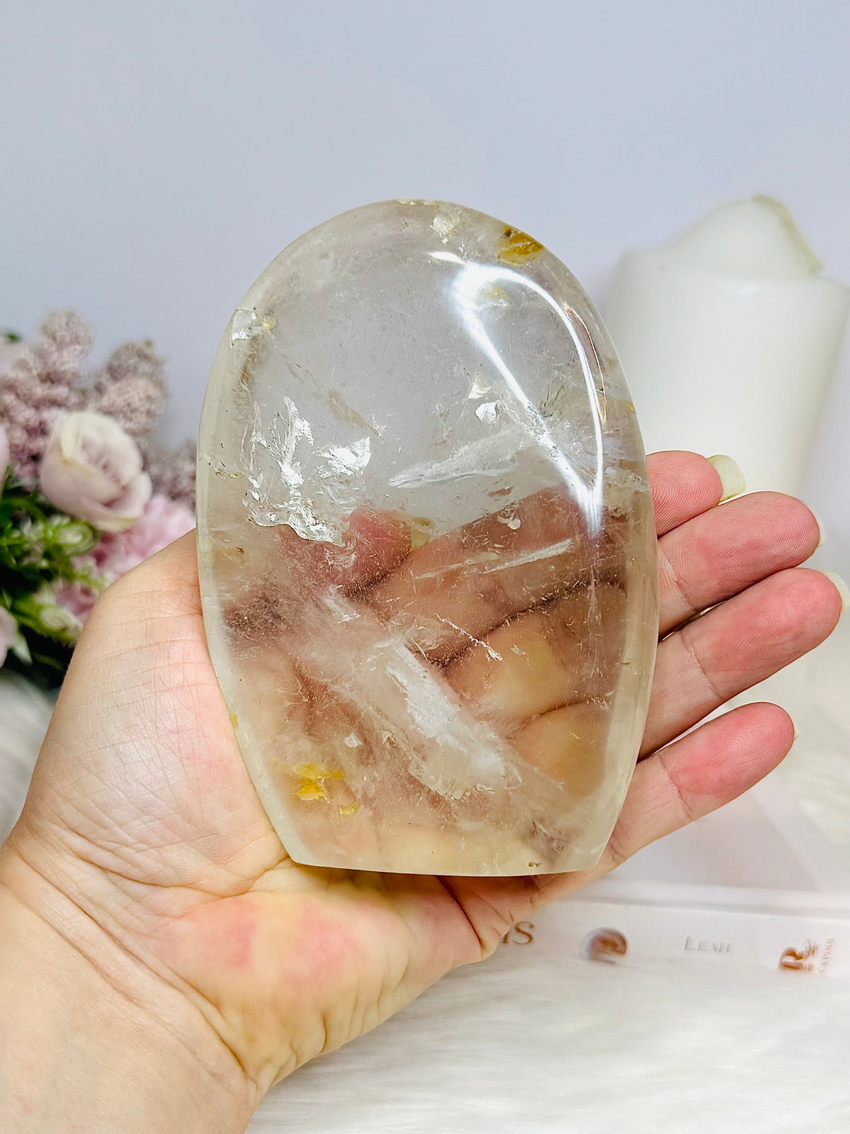 Clear Quartz Freeform with Golden Healer Inclusions 11.5cm 552g