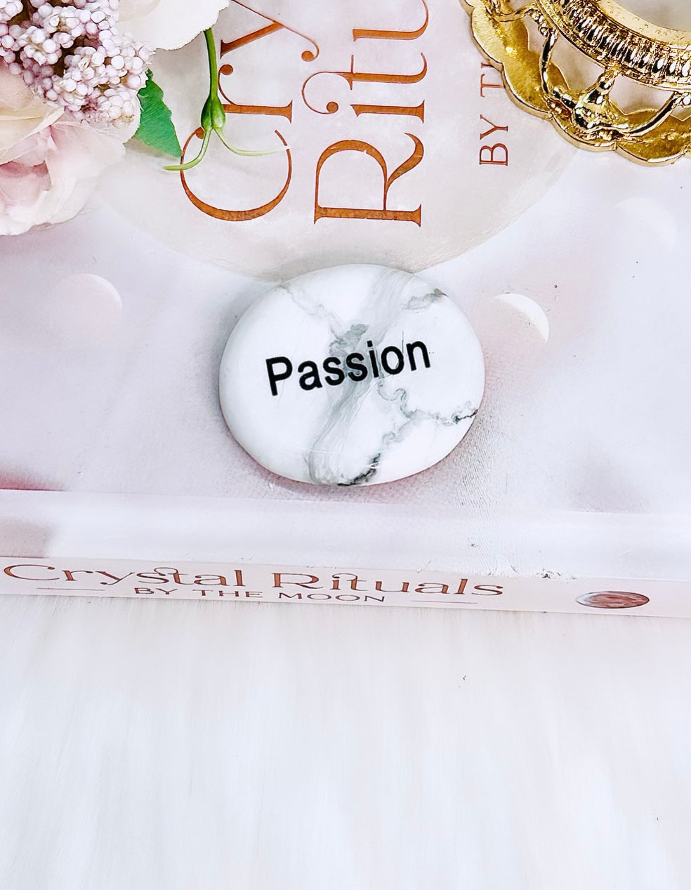 ‘PASSION’ Howlite worry stone