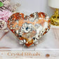 Large Money Agate Carved Heart On Stand 10.5cm