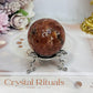High Grade Sparkling Gold Sunstone X Moonstone Sphere on Stand 161g