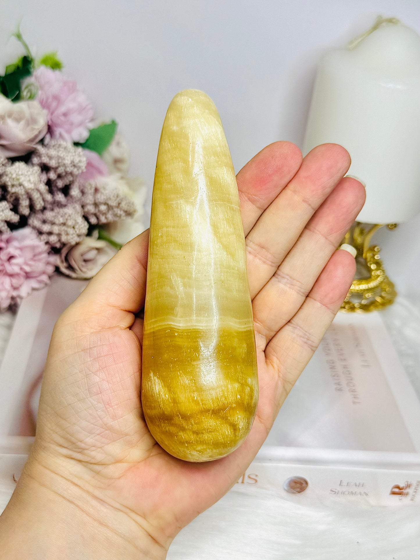 Large Calcite Massage Wand 13cm 320g