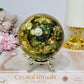 Large Green Cherry Jasper Sphere on Stand 825g