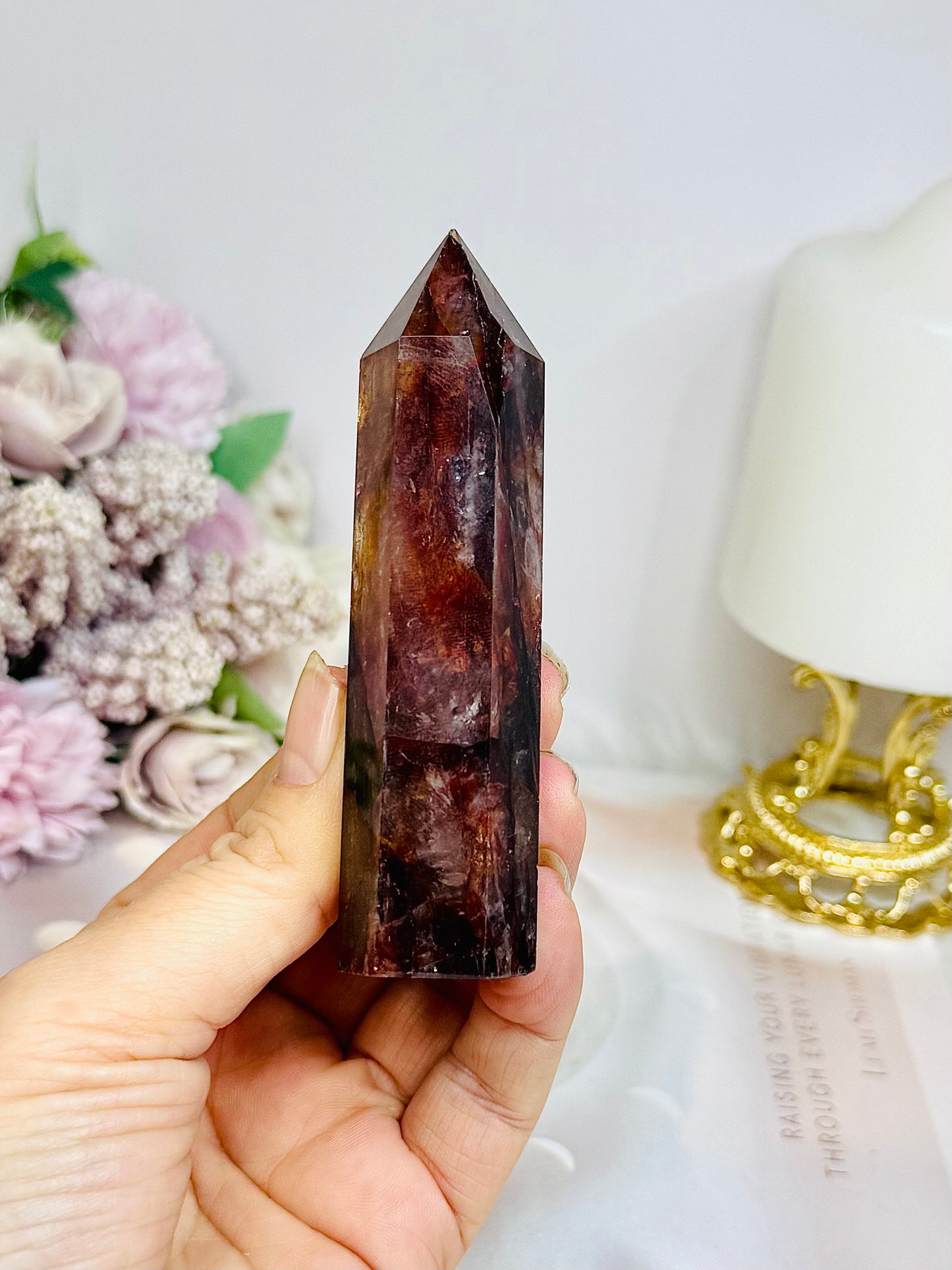 High Grade Fire Quartz Tower 10cm