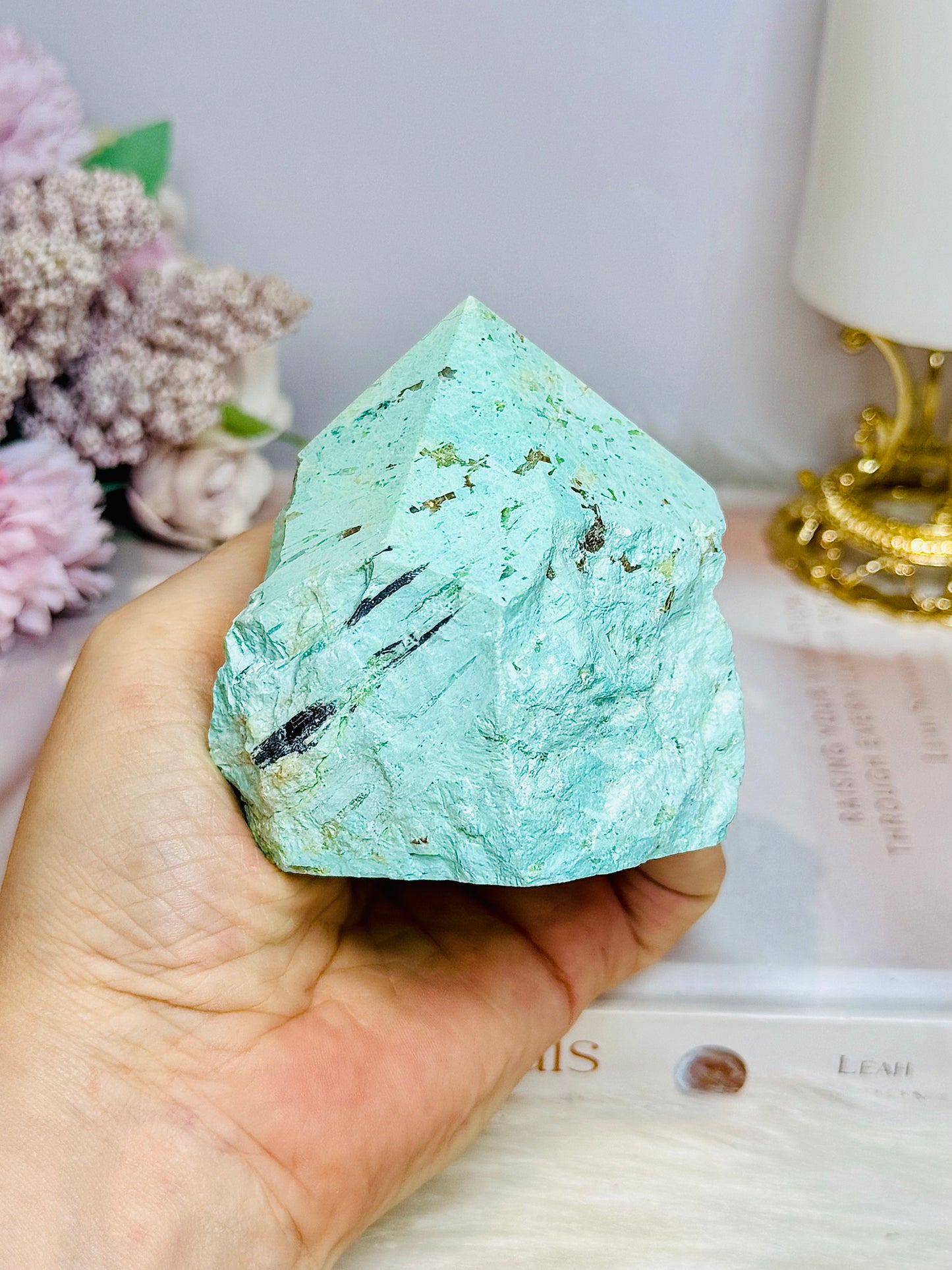 A Rare Stone ~ Chunky Natural Inca Turquoise Carved Freeform | Tower 7.5cm 255g