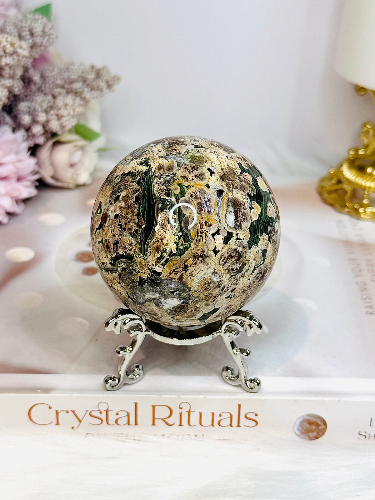 Sakura Agate Sphere on Stand 6.5cm