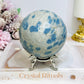 Large K2 Granite with Azurite Sphere On Stand 770g