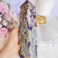 Absolutely Sensational Huge Naturally Formed Purple Cubed Fluorite in Matrix Carved Tower | Generator 22.5cm