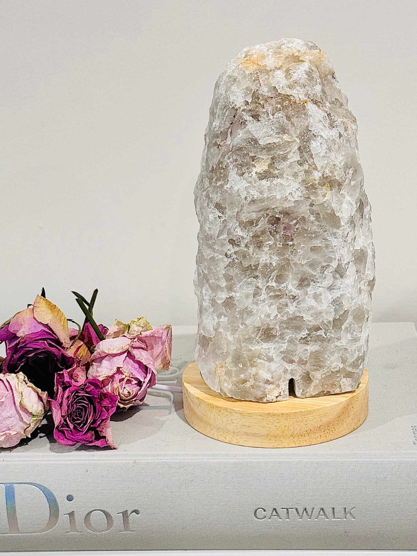 Large 19cm 1.79KG Smokey Quartz Chunky Lamp on Light Stand