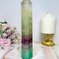 Tall Watermelon Fluorite Tower 21cm with Rainbows