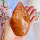 Incredible Large Orange Sunstone Carved Flame | Freeform 12cm 485grams