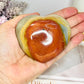Polychrome Jasper Puffy Heart On Stand 8cm