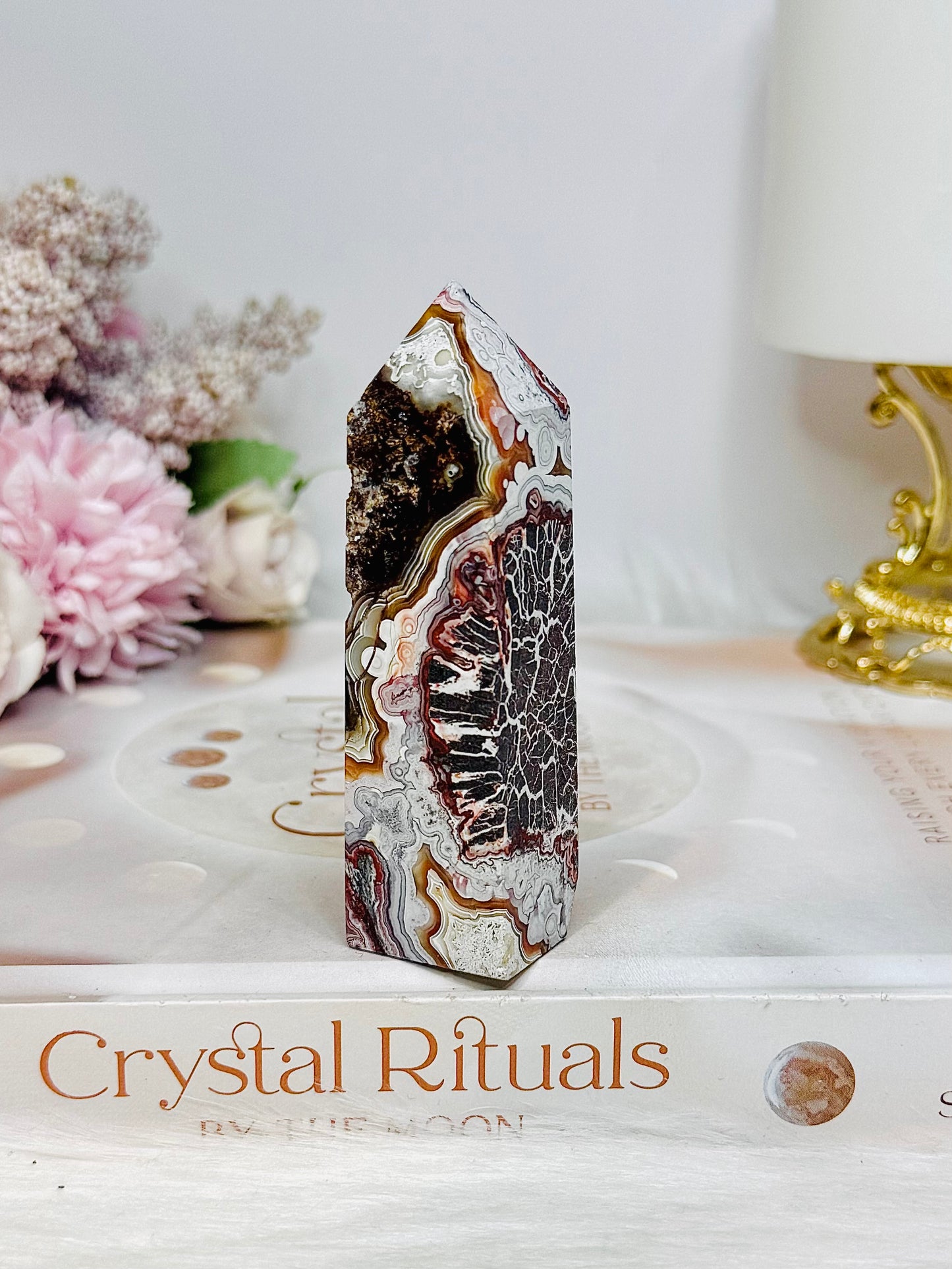 Mexican Lace Agate Tower 8.5cm