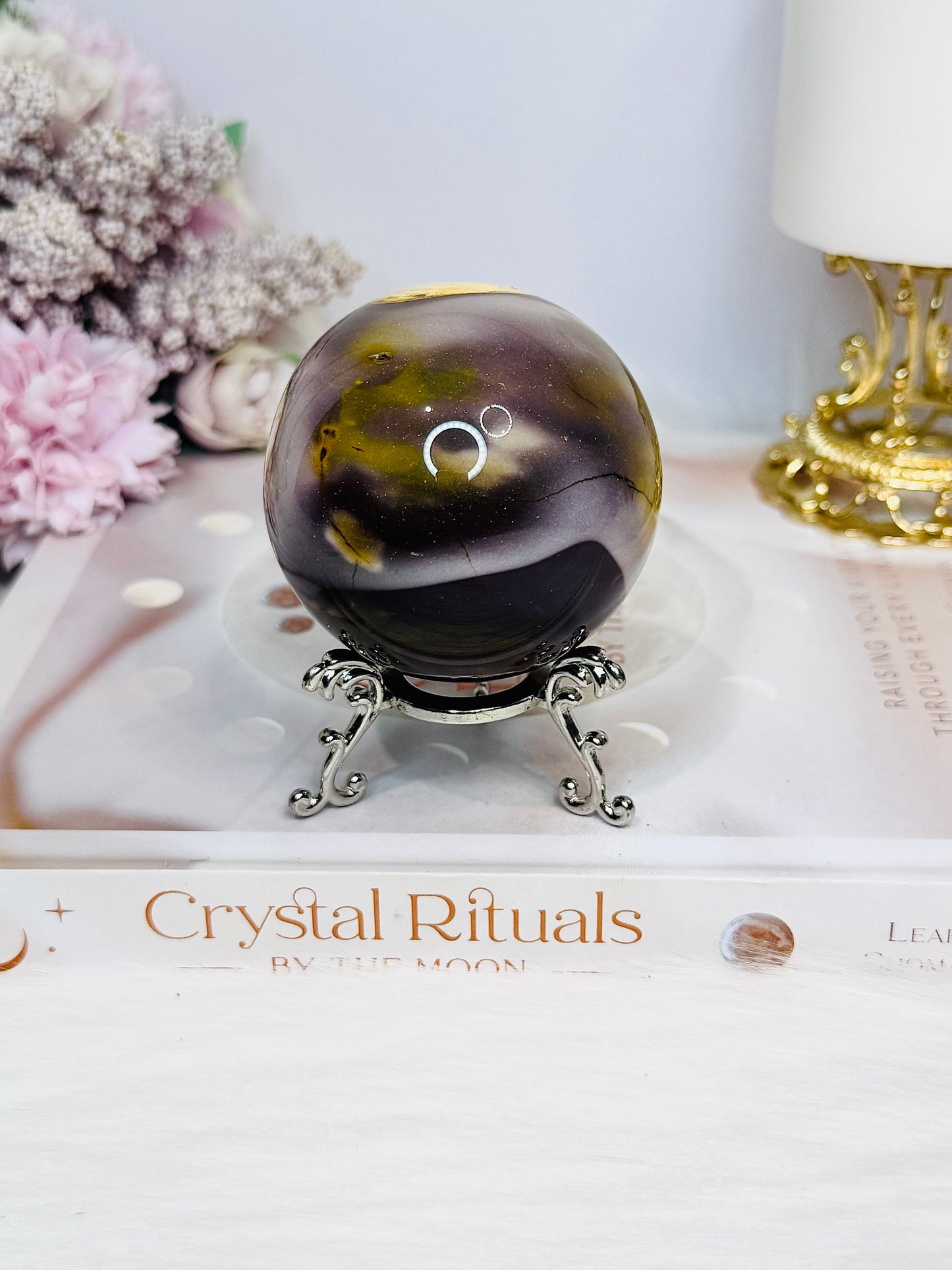 Mookaite Jasper Sphere on Stand 297g