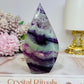 High Grade Large Fluorite Flame with Rainbows 11cm