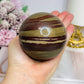 Large Zebra Rock Sphere on Stand 620g