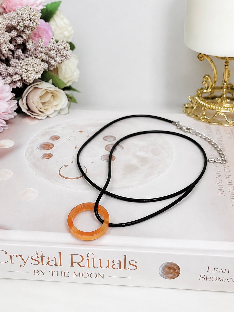 Carnelian Ring Necklace