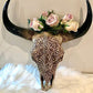 Large Boho Tribal Cow Skull Hanging 45cm (Flowers not included