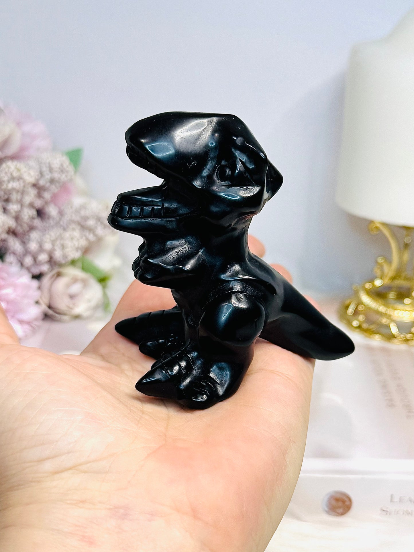 Black Obsidian Dinosaur 8cm