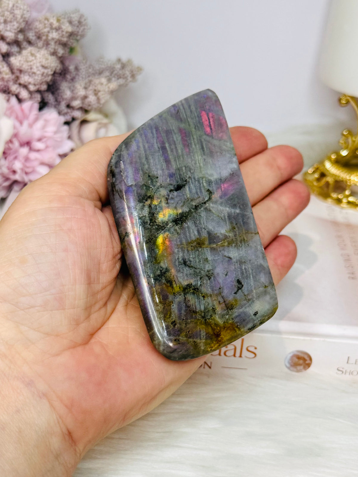 Labradorite Freeform with Purple & Pink Flash 10.5cm