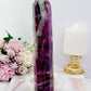 Fabulous Tall 23.5cm 968gram Purple Fluorite Tower with Rainbows