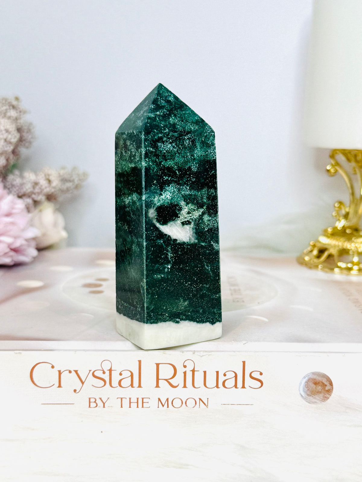 Chunky Green Unicorn Jasper Tower 8.5cm
