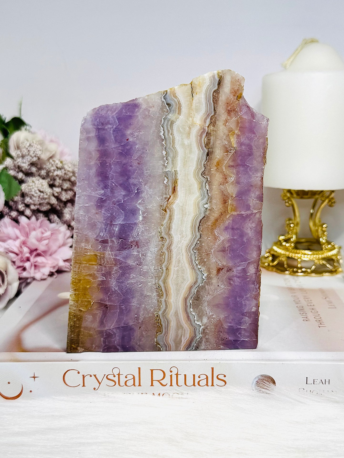 Natural Crazy Lace Amethyst Slab 13cm