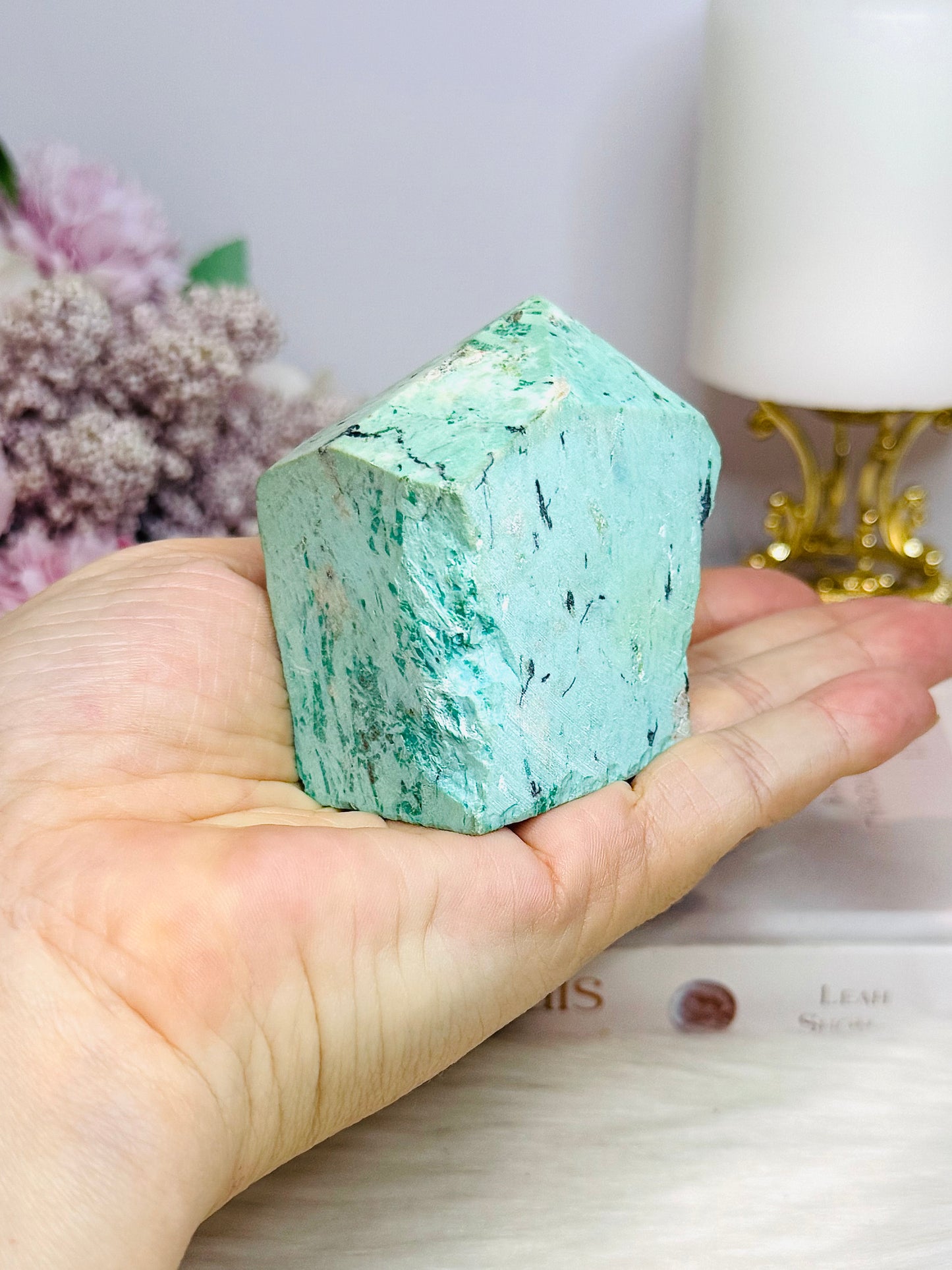 A Rare Stone ~ Chunky Natural Inca Turquoise Carved Freeform | Tower 7cm