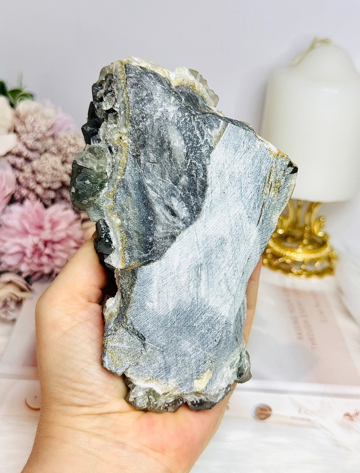 Large Green Cubed Fluorite Specimen 15cm 503g
