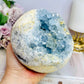 Huge Natural Blue Celestite Cluster Sphere on Stand 12cm 1.9KG